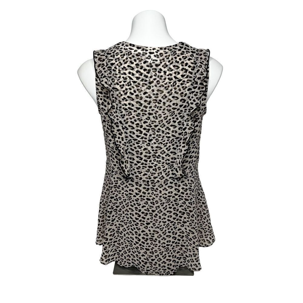 Cabi Leopard Printsleeveless Flutter Blouse Sizes - image 7
